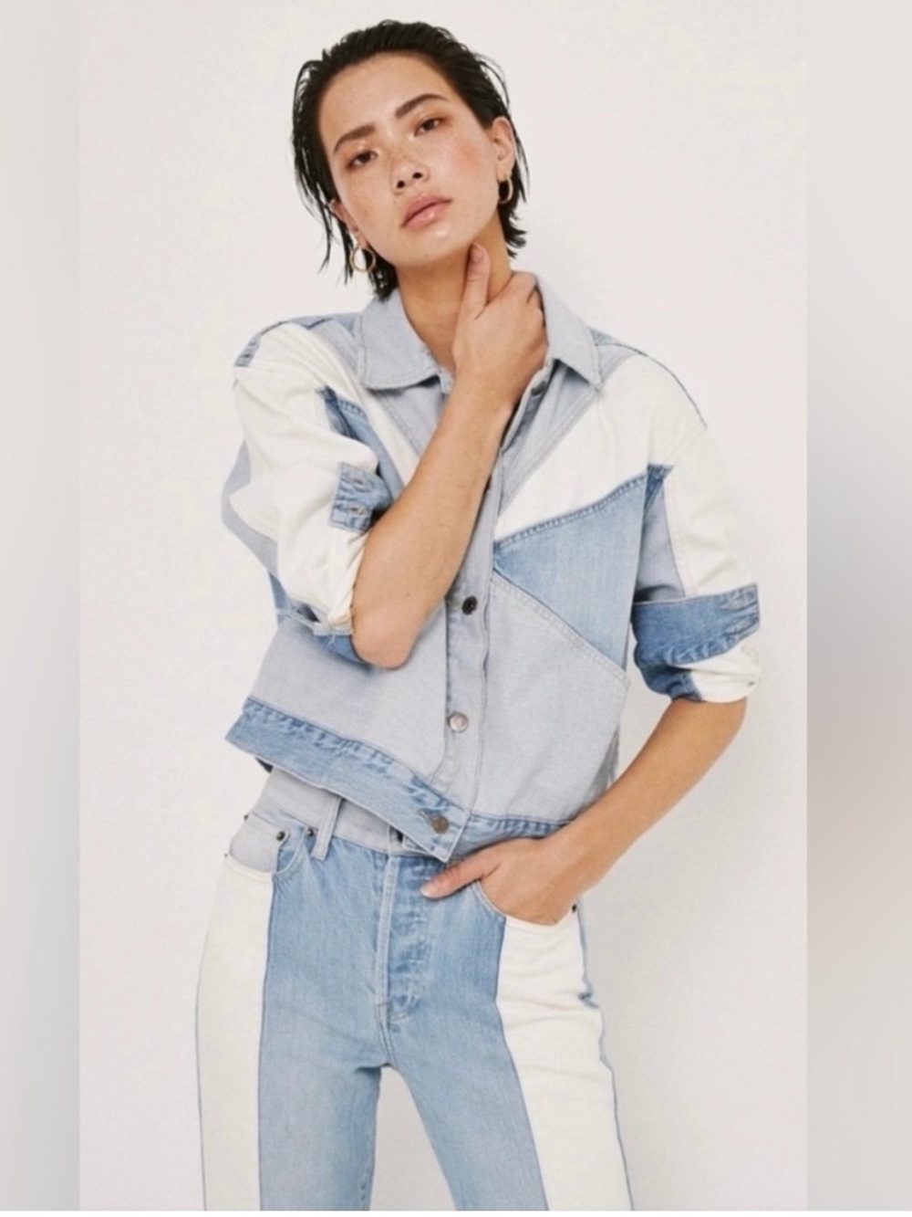 Pistola patchwork denim jacket